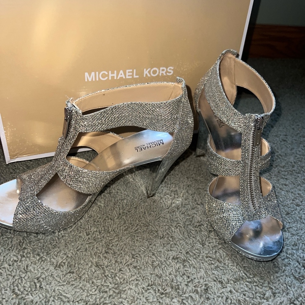 Michael Kors Silver Glamorous Heels